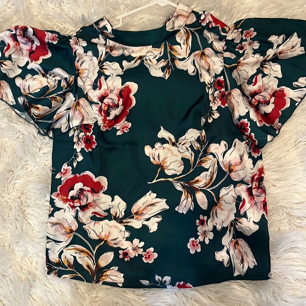 Never been worn silk flower blouse